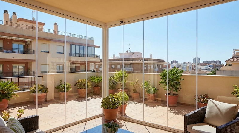 Cerramiento de porche en chalet de Cartagena