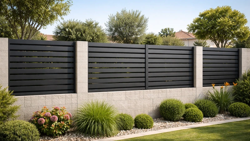 Celosía en vallado de jardín de chalet en Murcia